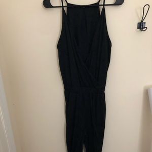 Black spaghetti strap jumpsuit, size S